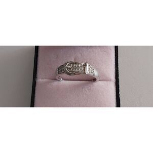 Trendy New 1/4 Carat Genuine Natural Diamond Buckle Design Ring Sz 10